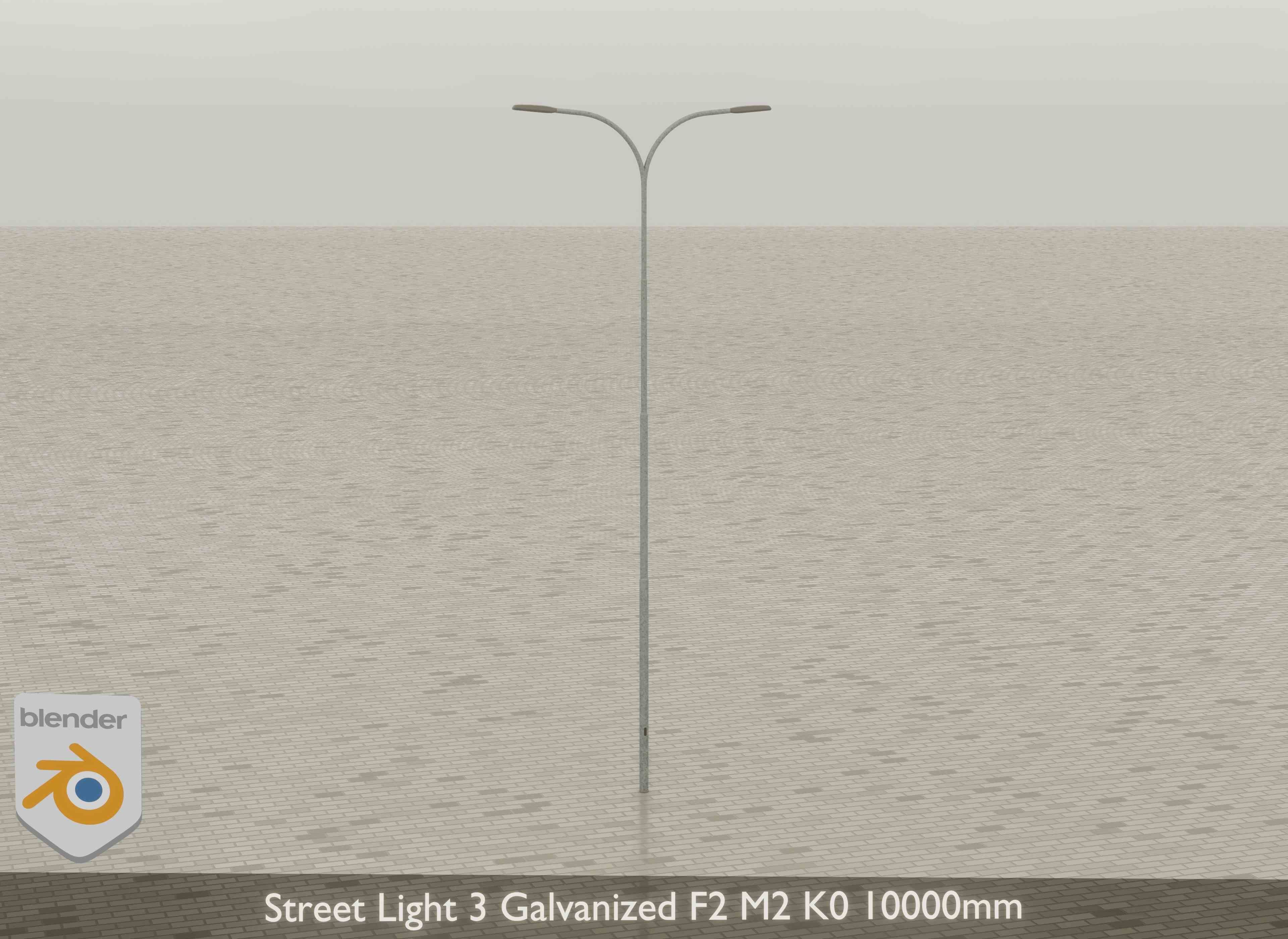 Street Light 3 Galvanized F2 M2 K0 10000mm Low-poly 3D model_18