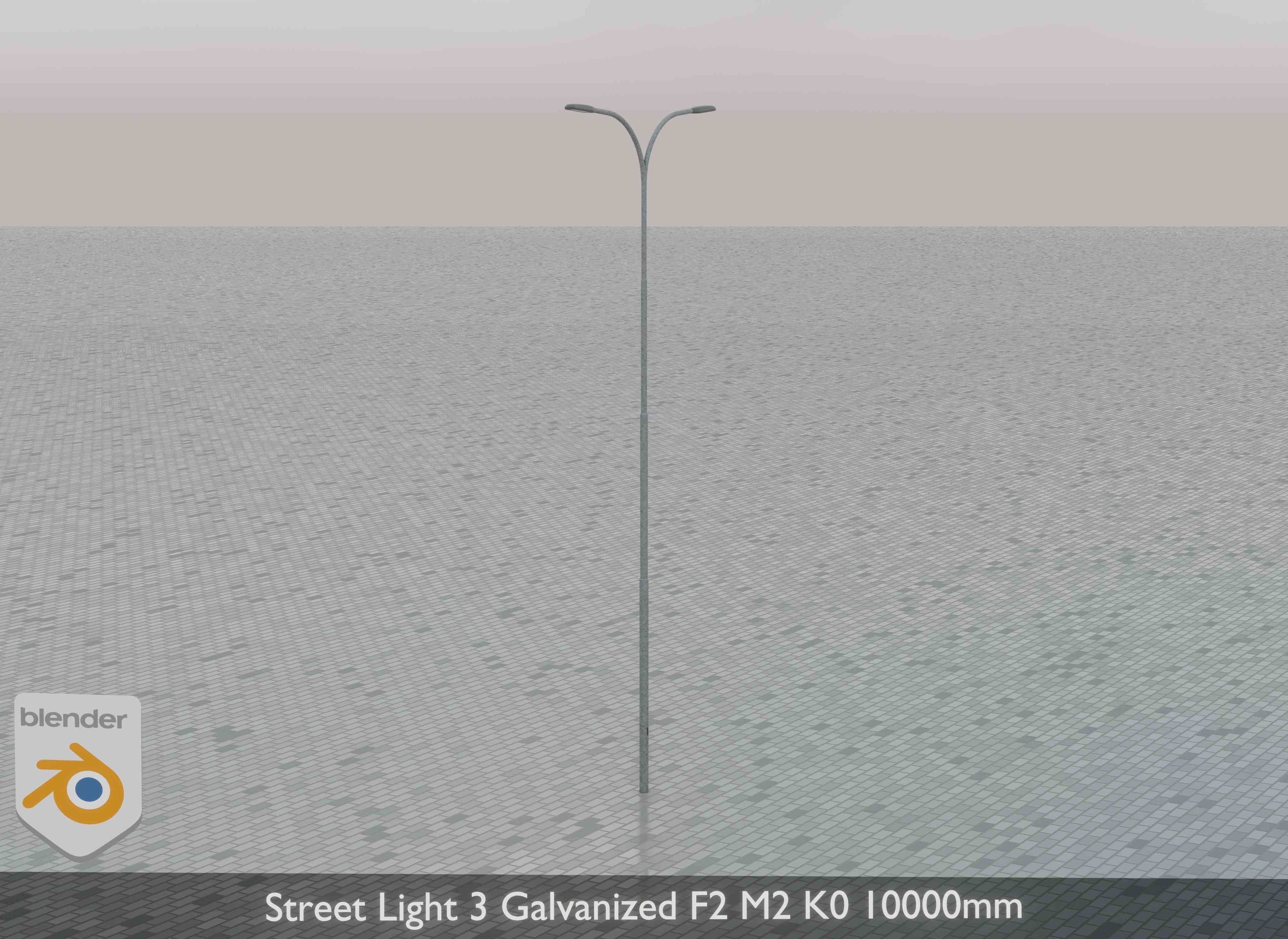 Street Light 3 Galvanized F2 M2 K0 10000mm Low-poly 3D model_33