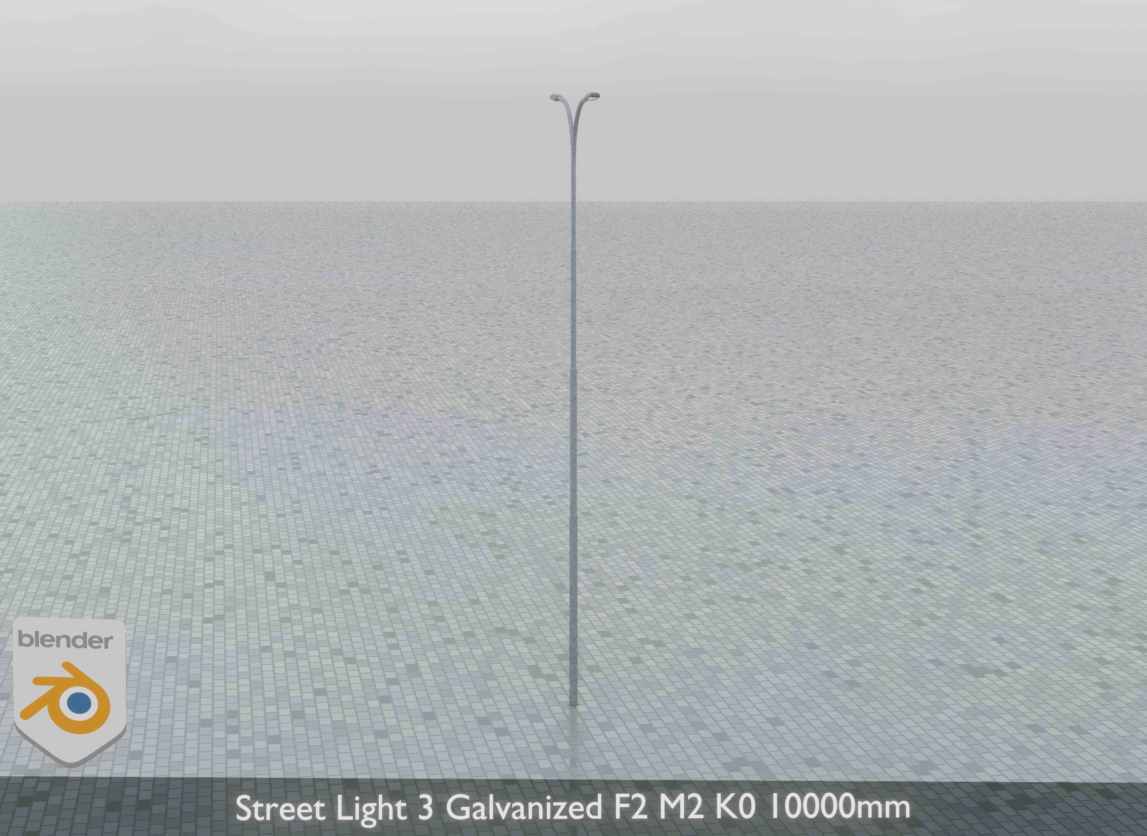 Street Light 3 Galvanized F2 M2 K0 10000mm Low-poly 3D model_5