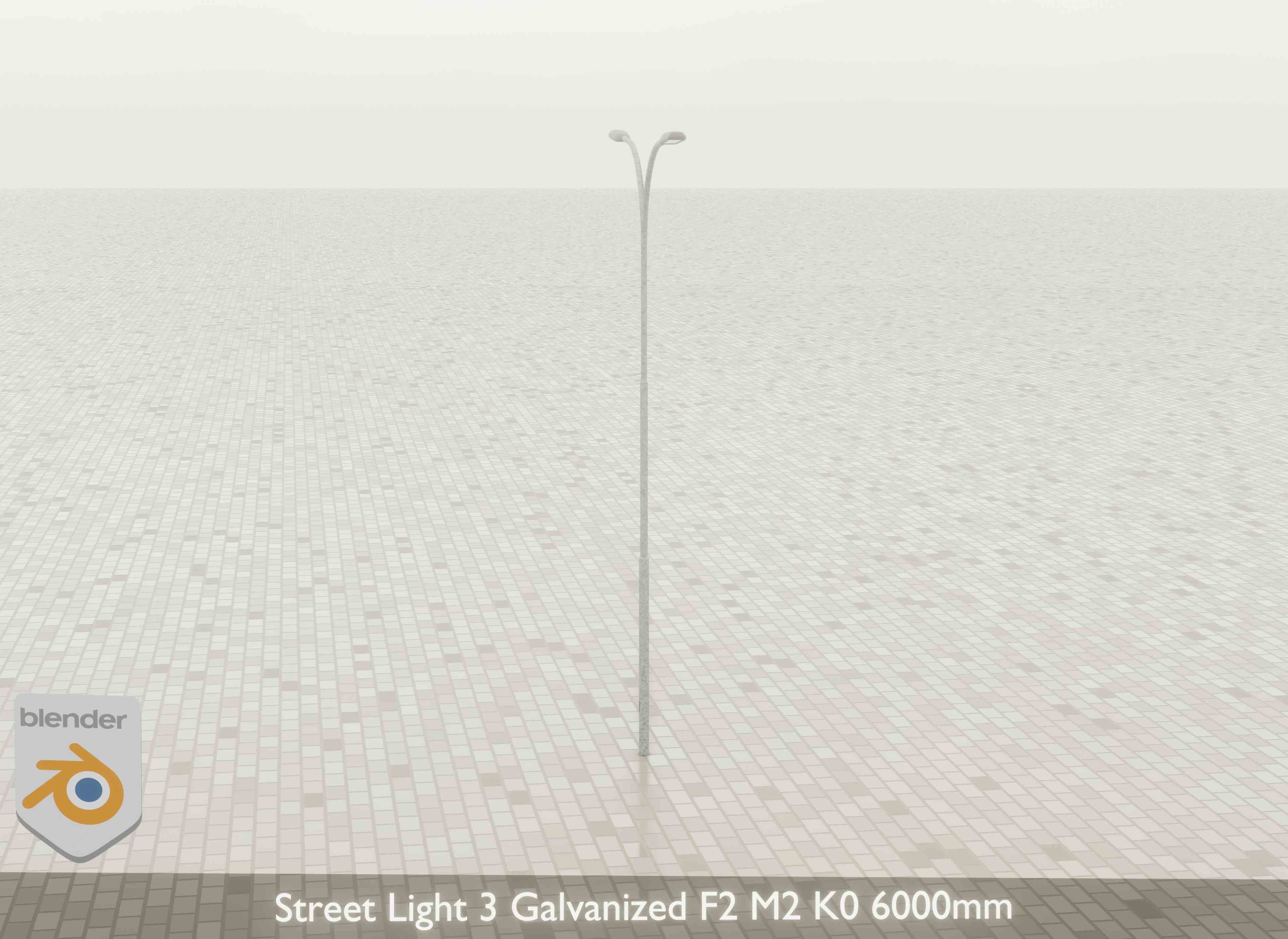 Street Light 3 Galvanized F2 M2 K0 6000mm Low-poly 3D model_22
