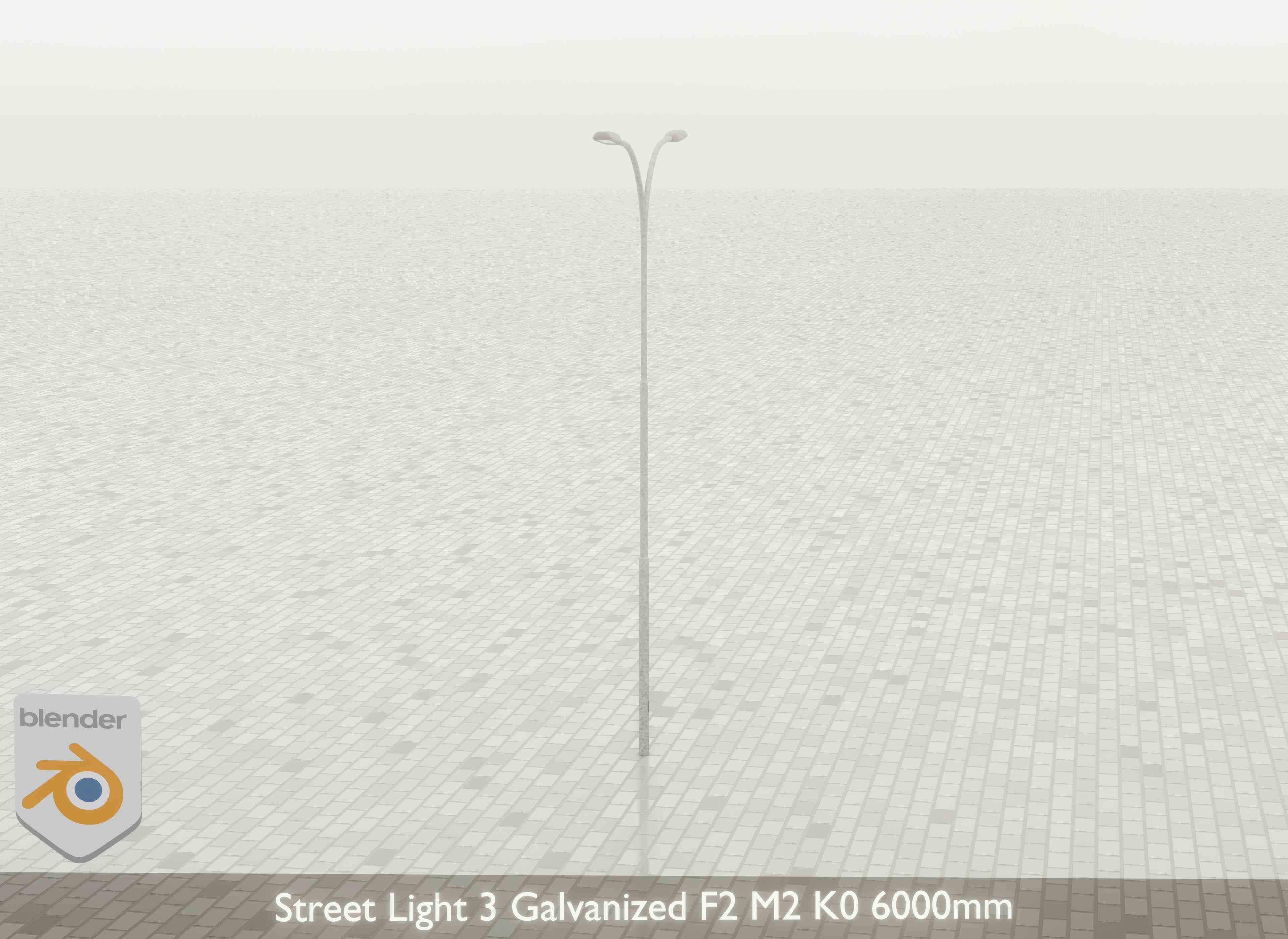 Street Light 3 Galvanized F2 M2 K0 6000mm Low-poly 3D model_23