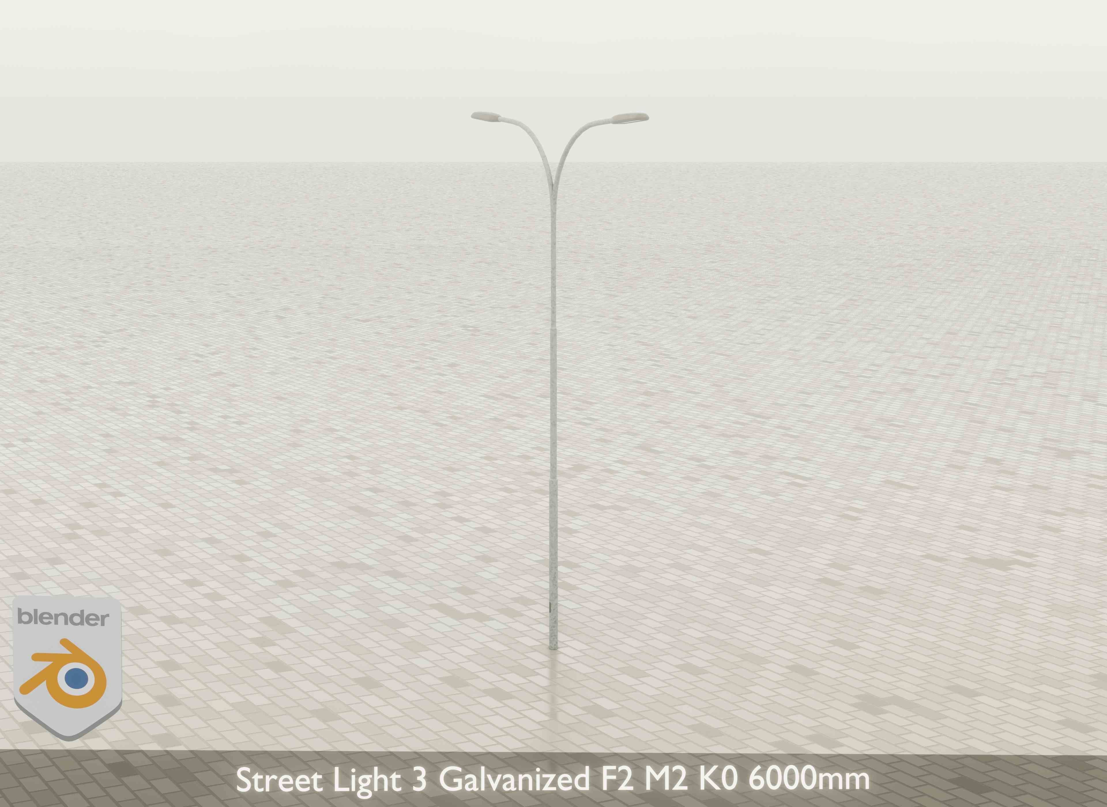 Street Light 3 Galvanized F2 M2 K0 6000mm Low-poly 3D model_21