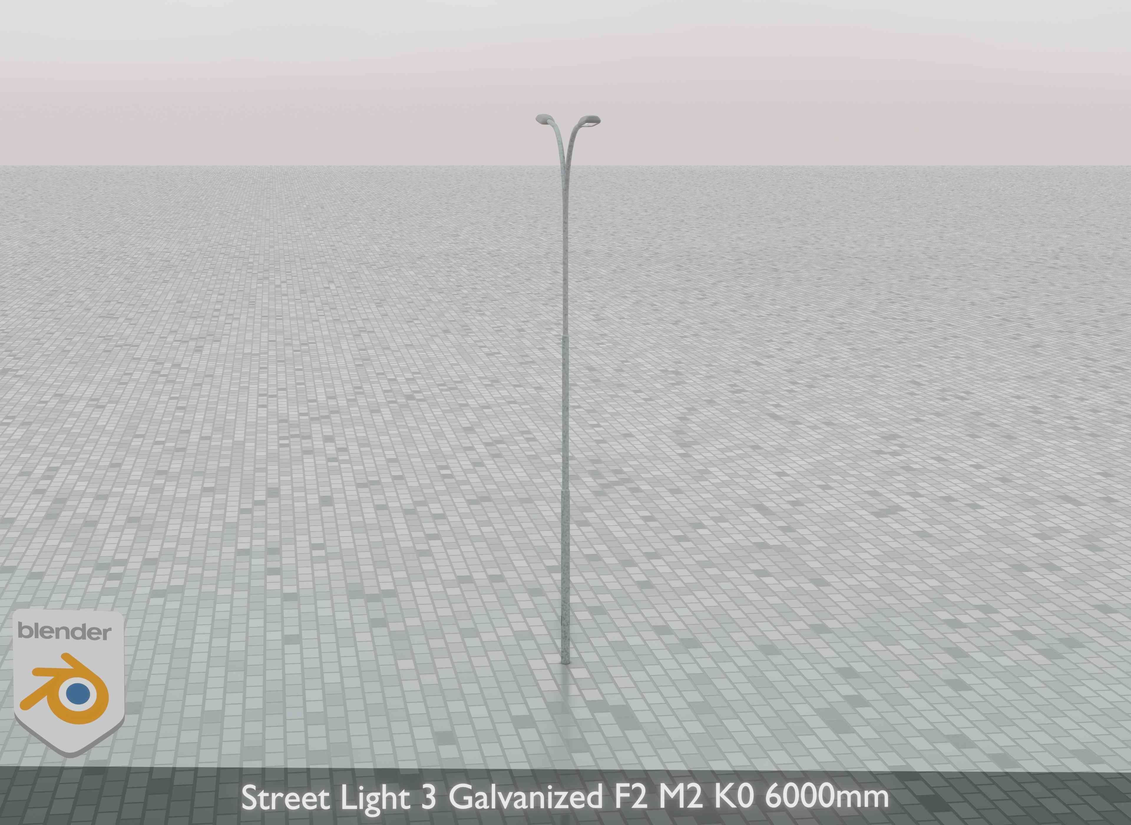 Street Light 3 Galvanized F2 M2 K0 6000mm Low-poly 3D model_31
