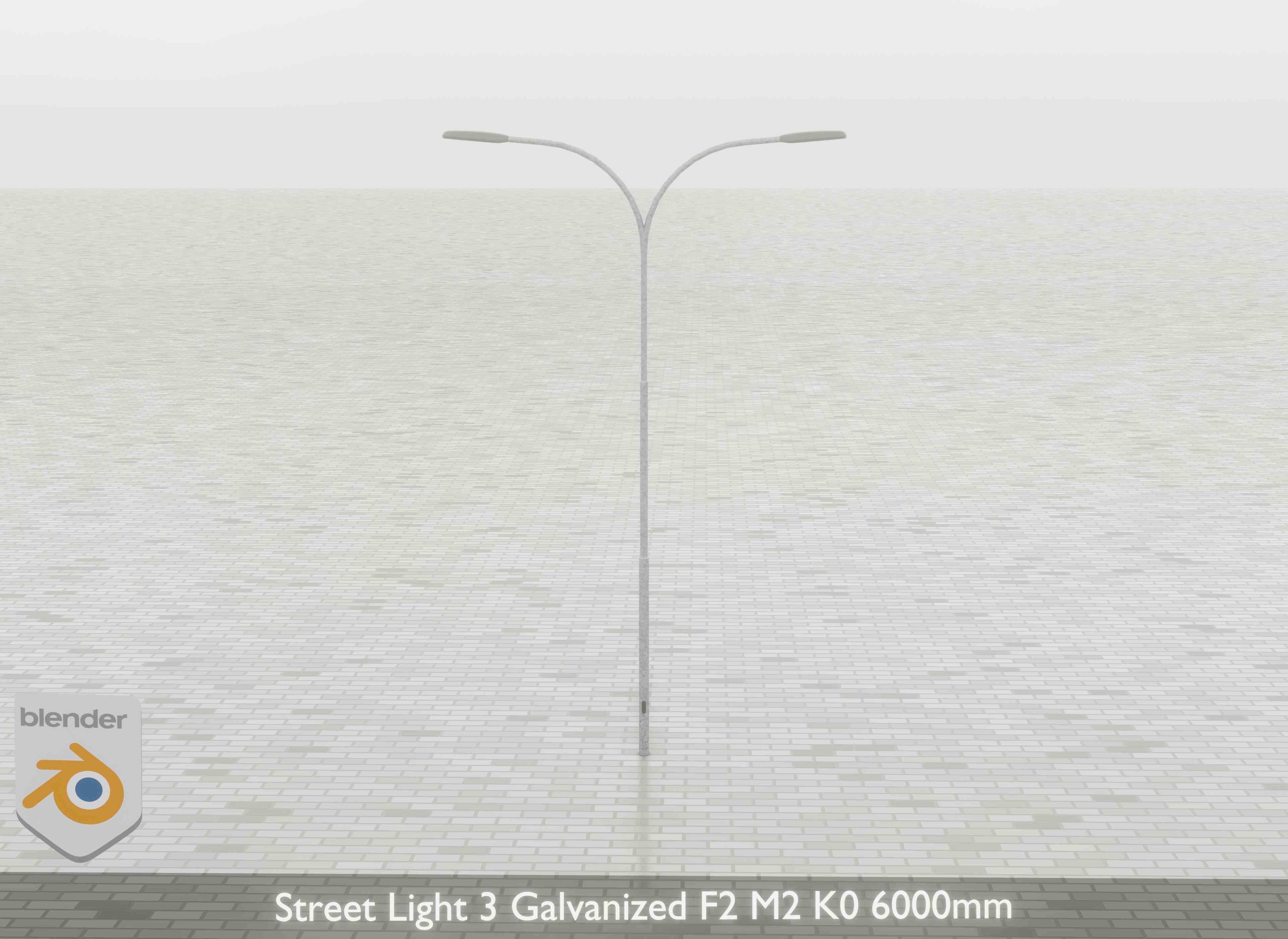 Street Light 3 Galvanized F2 M2 K0 6000mm Low-poly 3D model_27