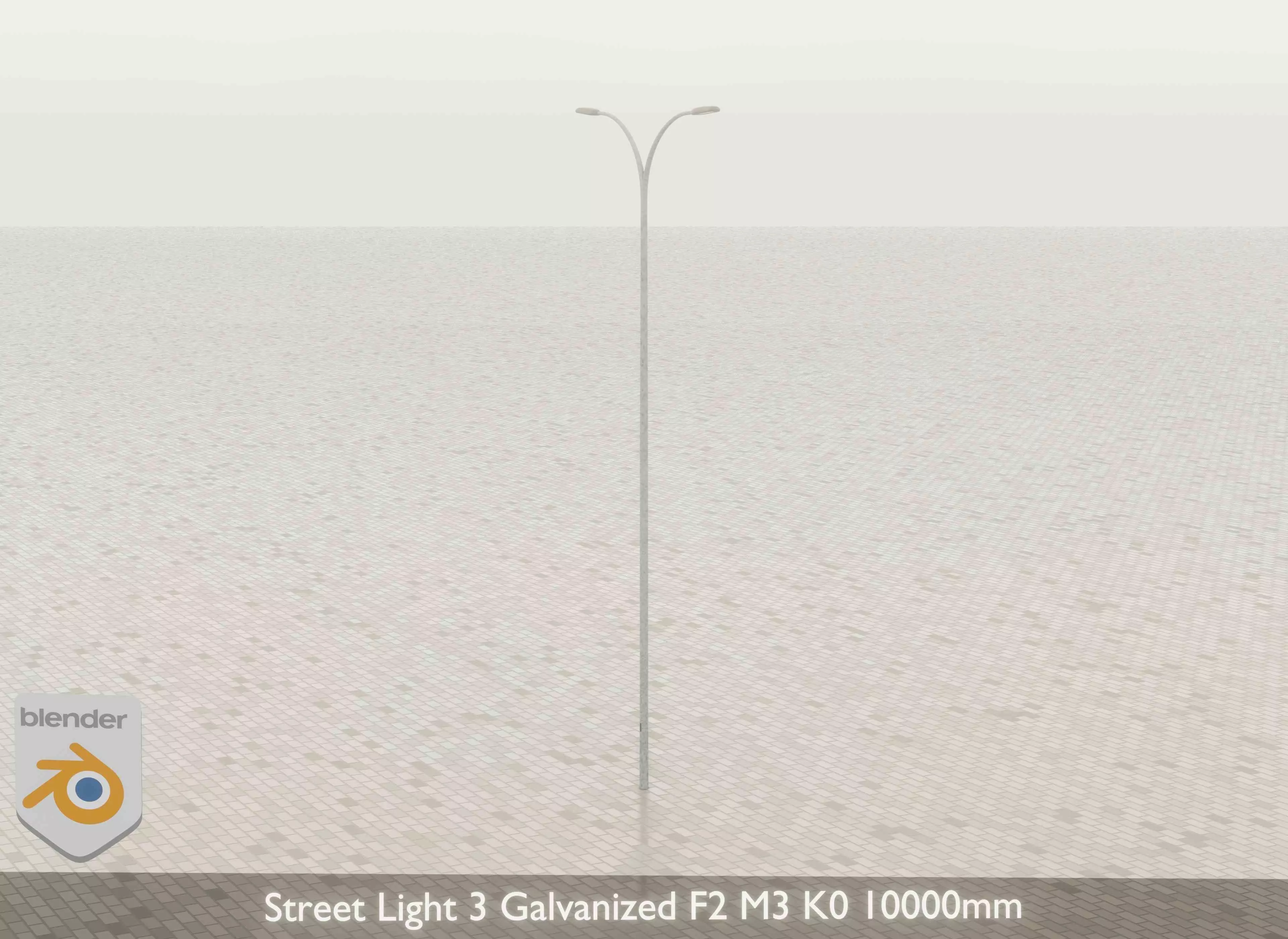 Street Light 3 Galvanized F2 M3 K0 10000mm Low-poly 3D model