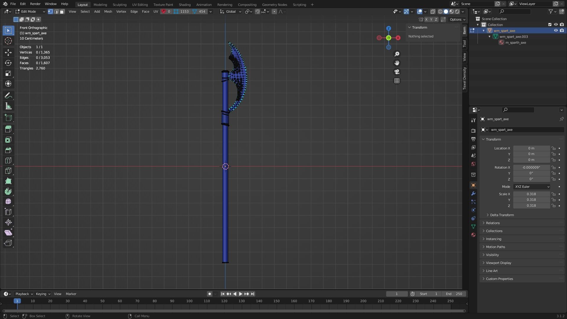 Sparth Axe Low-poly 3D model_7