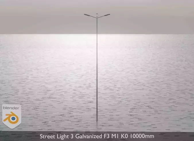 Street Light 3 Galvanized F3 M1 K0 10000mm Low-poly 3D model