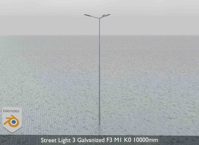Street Light 3 Galvanized F3 M1 K0 10000mm Low-poly 3D model 5