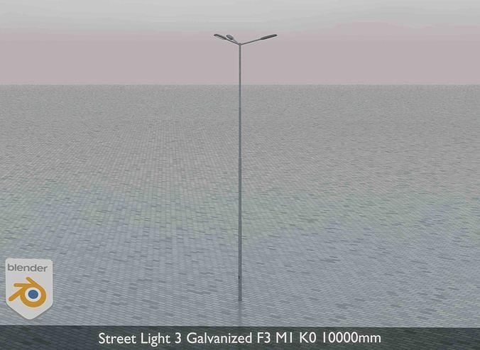 Street Light 3 Galvanized F3 M1 K0 10000mm Low-poly 3D model 3