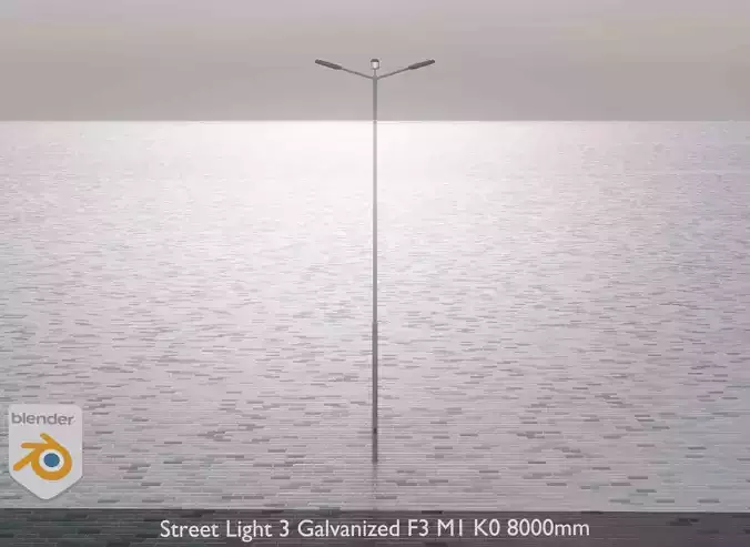 Street Light 3 Galvanized F3 M1 K0 8000mm