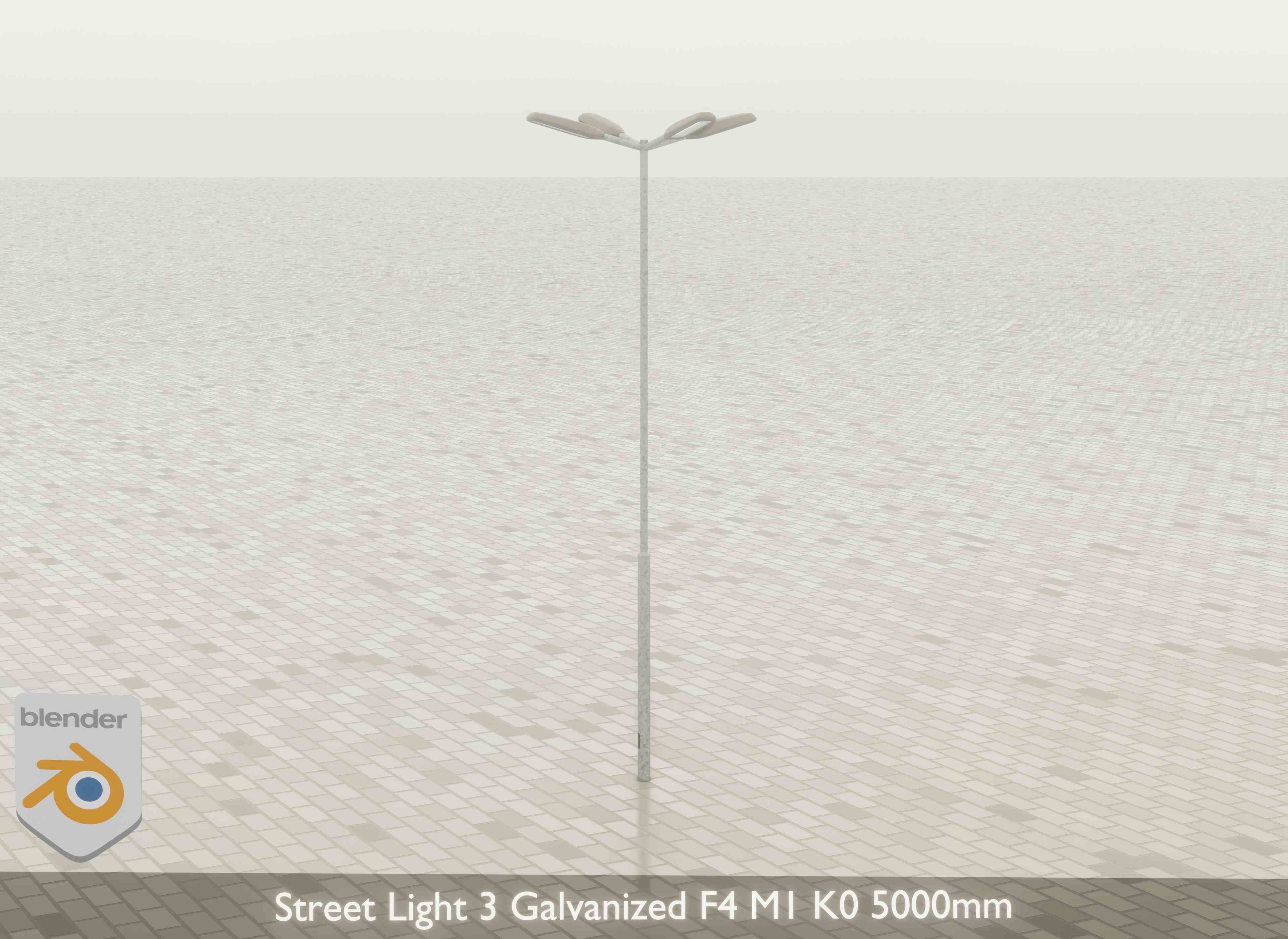 Street Light 3 Galvanized F4 M1 K0 5000mm Low-poly 3D model_21