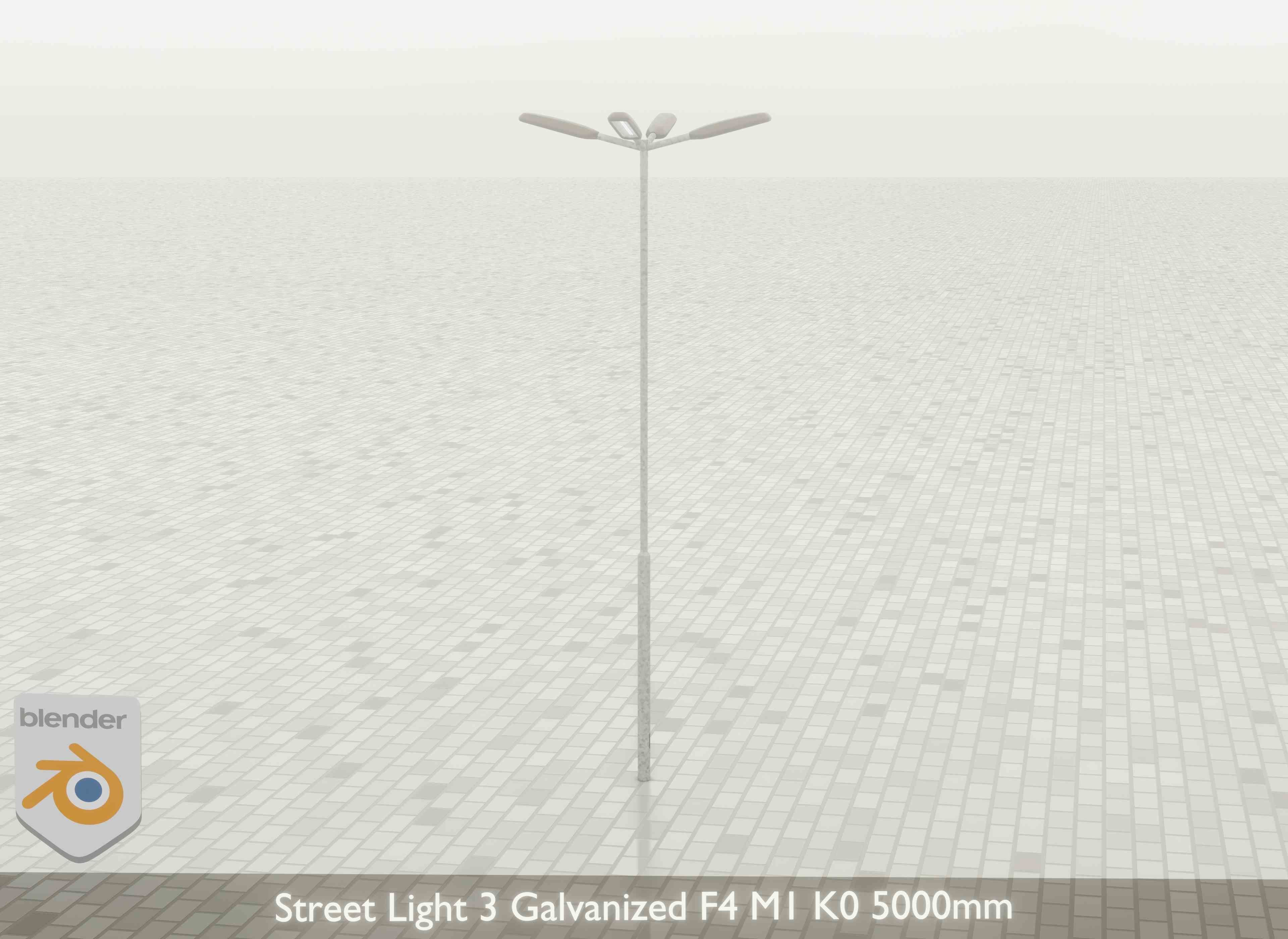 Street Light 3 Galvanized F4 M1 K0 5000mm Low-poly 3D model_23