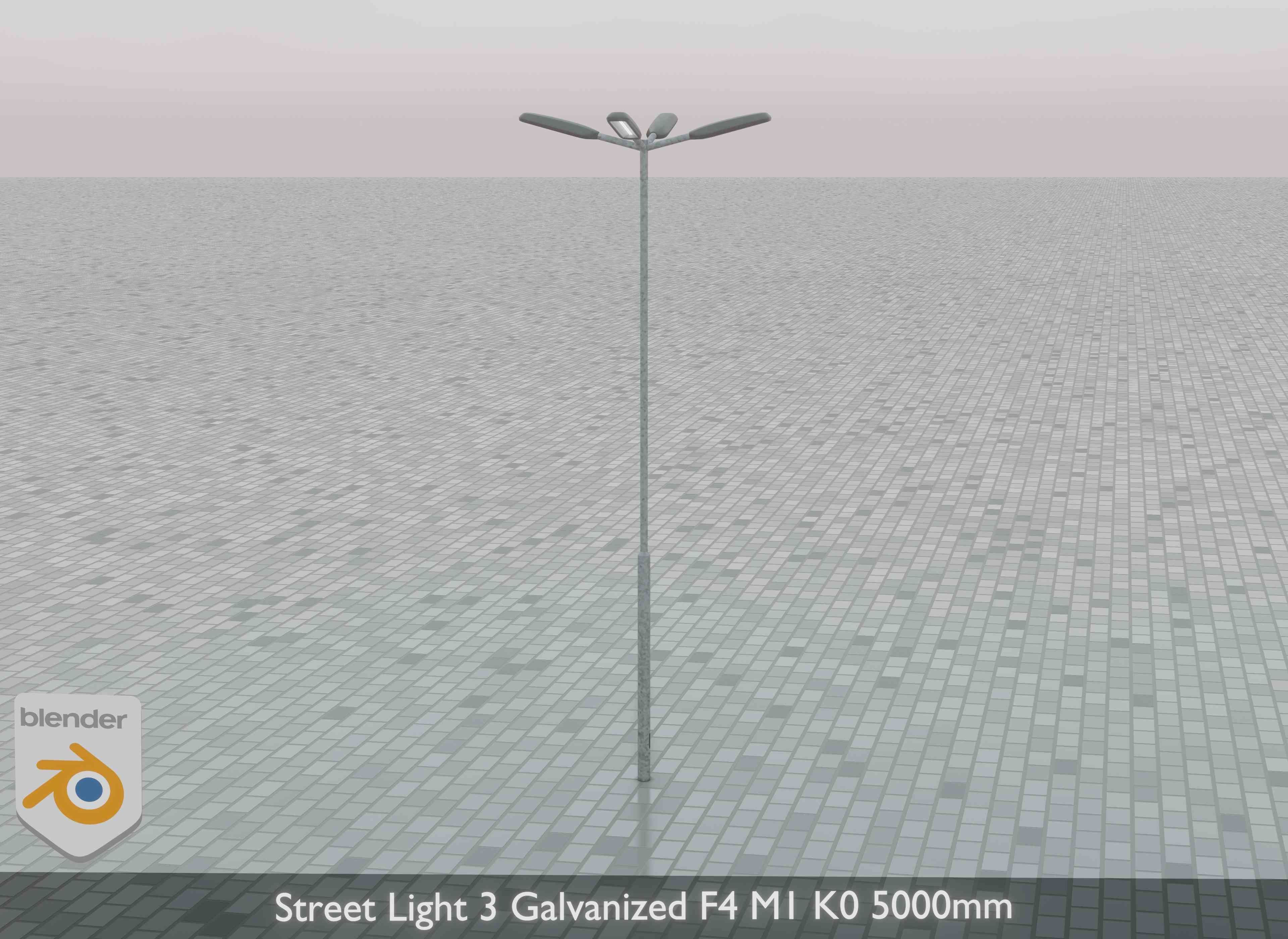 Street Light 3 Galvanized F4 M1 K0 5000mm Low-poly 3D model_32