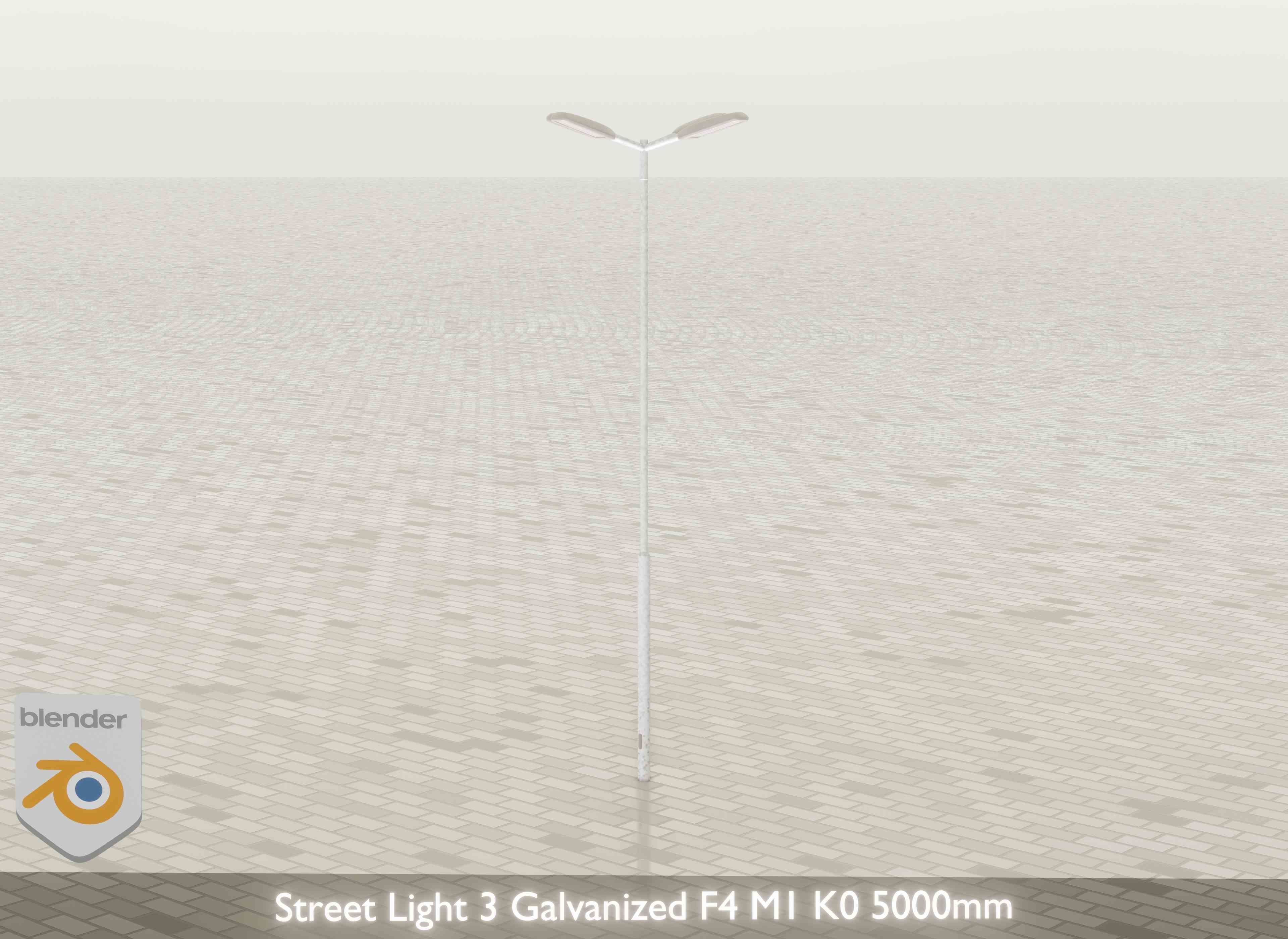 Street Light 3 Galvanized F4 M1 K0 5000mm Low-poly 3D model_20