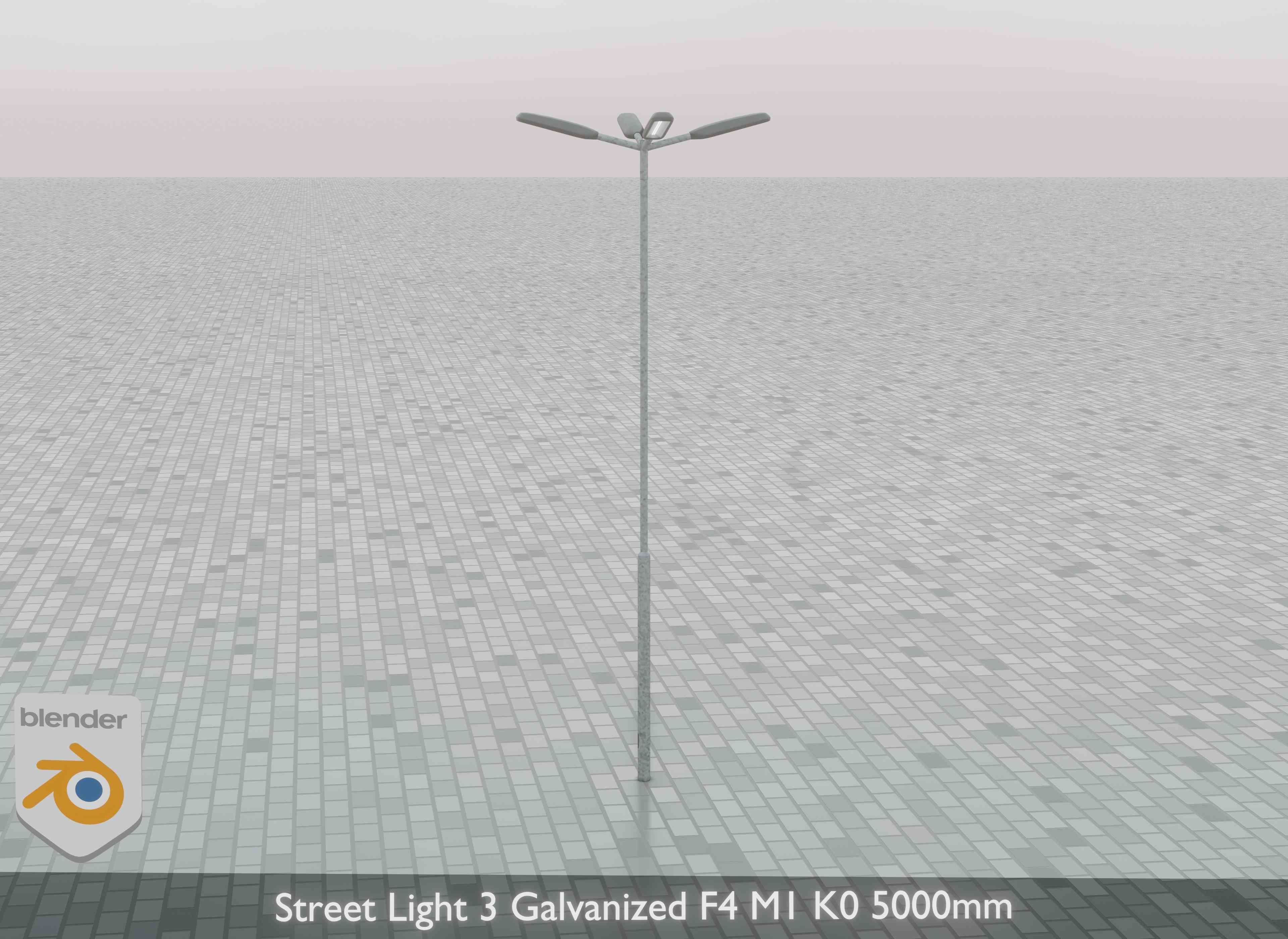 Street Light 3 Galvanized F4 M1 K0 5000mm Low-poly 3D model_31