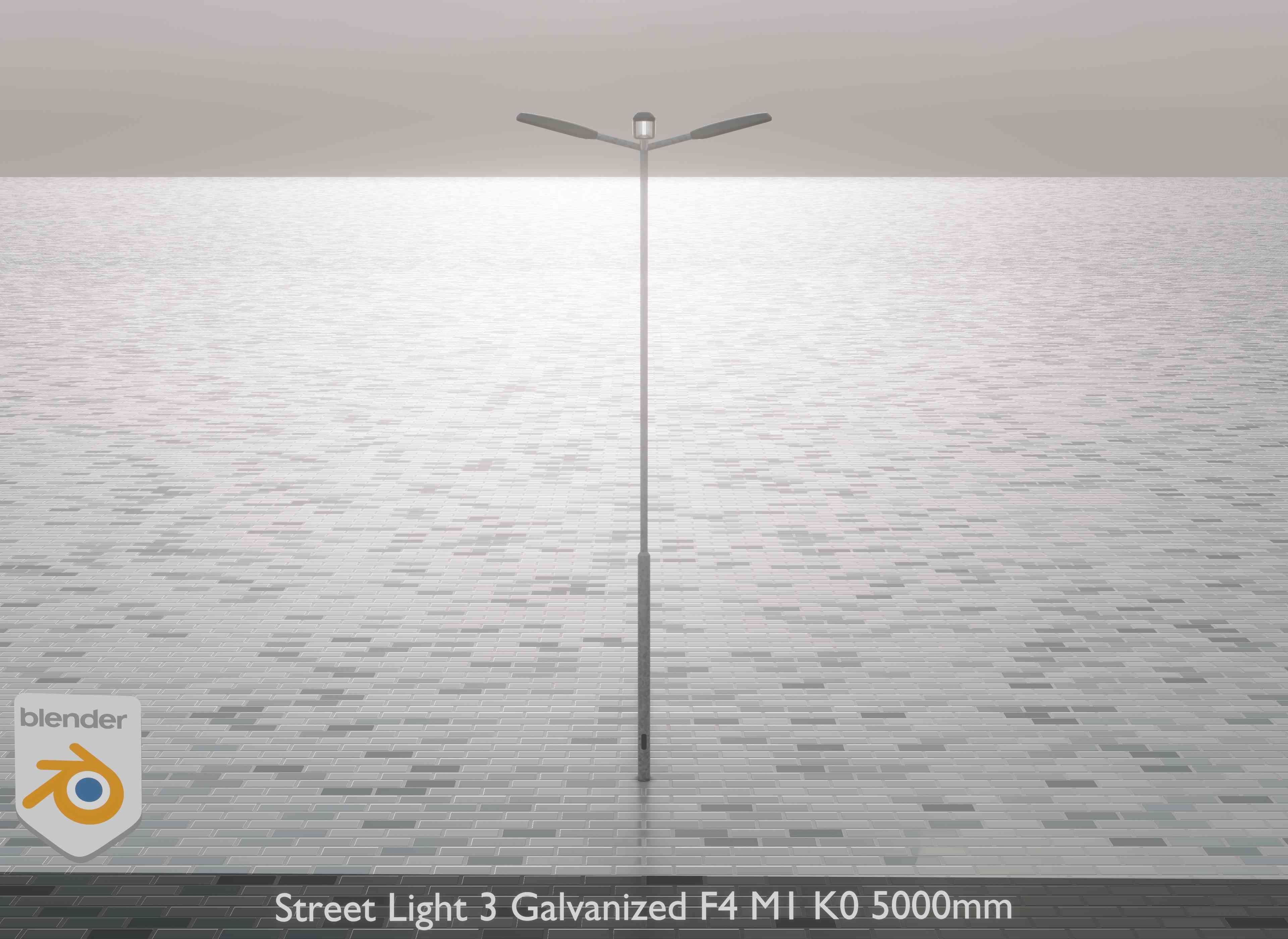 Street Light 3 Galvanized F4 M1 K0 5000mm Low-poly 3D model_1