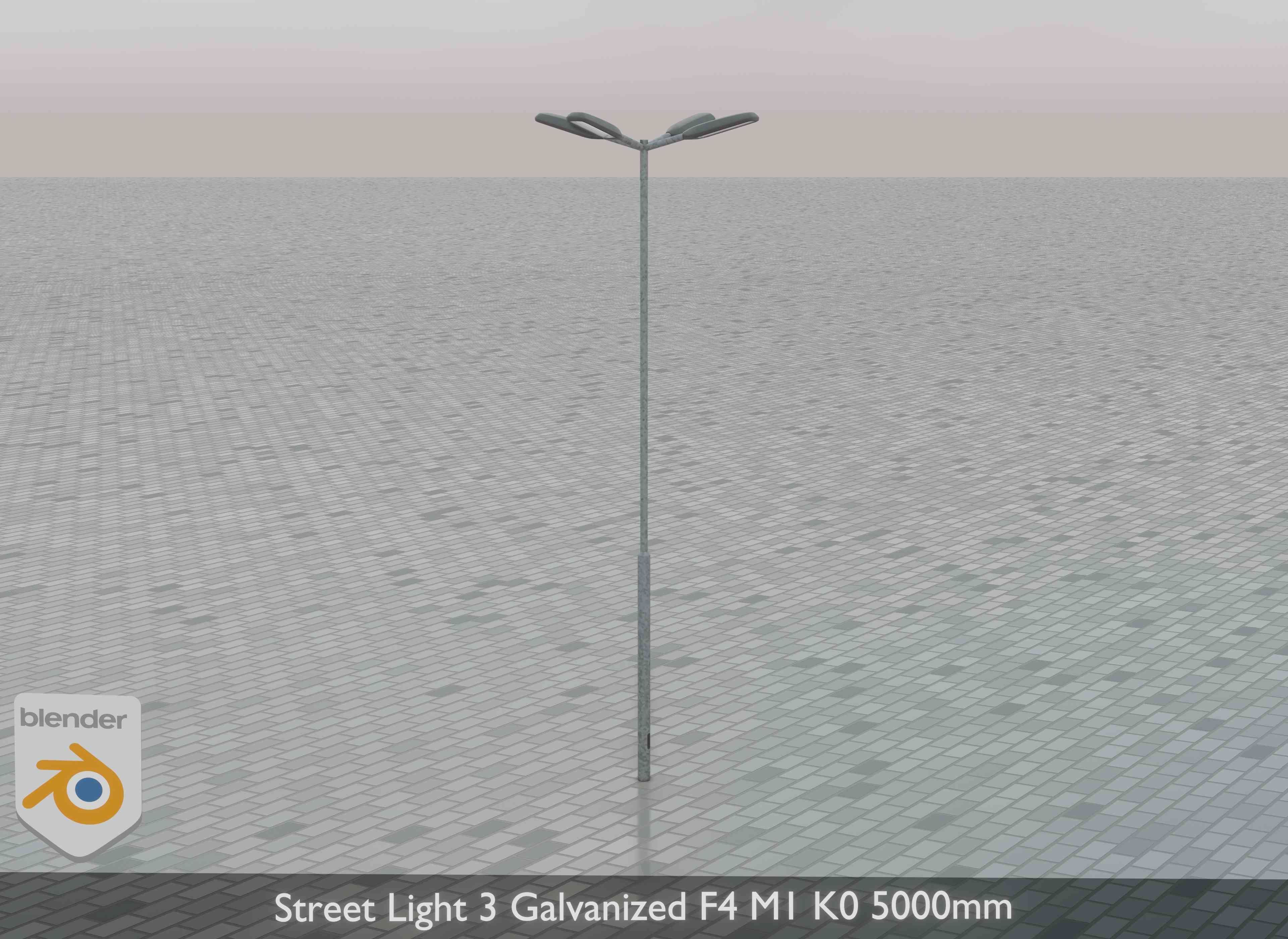 Street Light 3 Galvanized F4 M1 K0 5000mm Low-poly 3D model_33