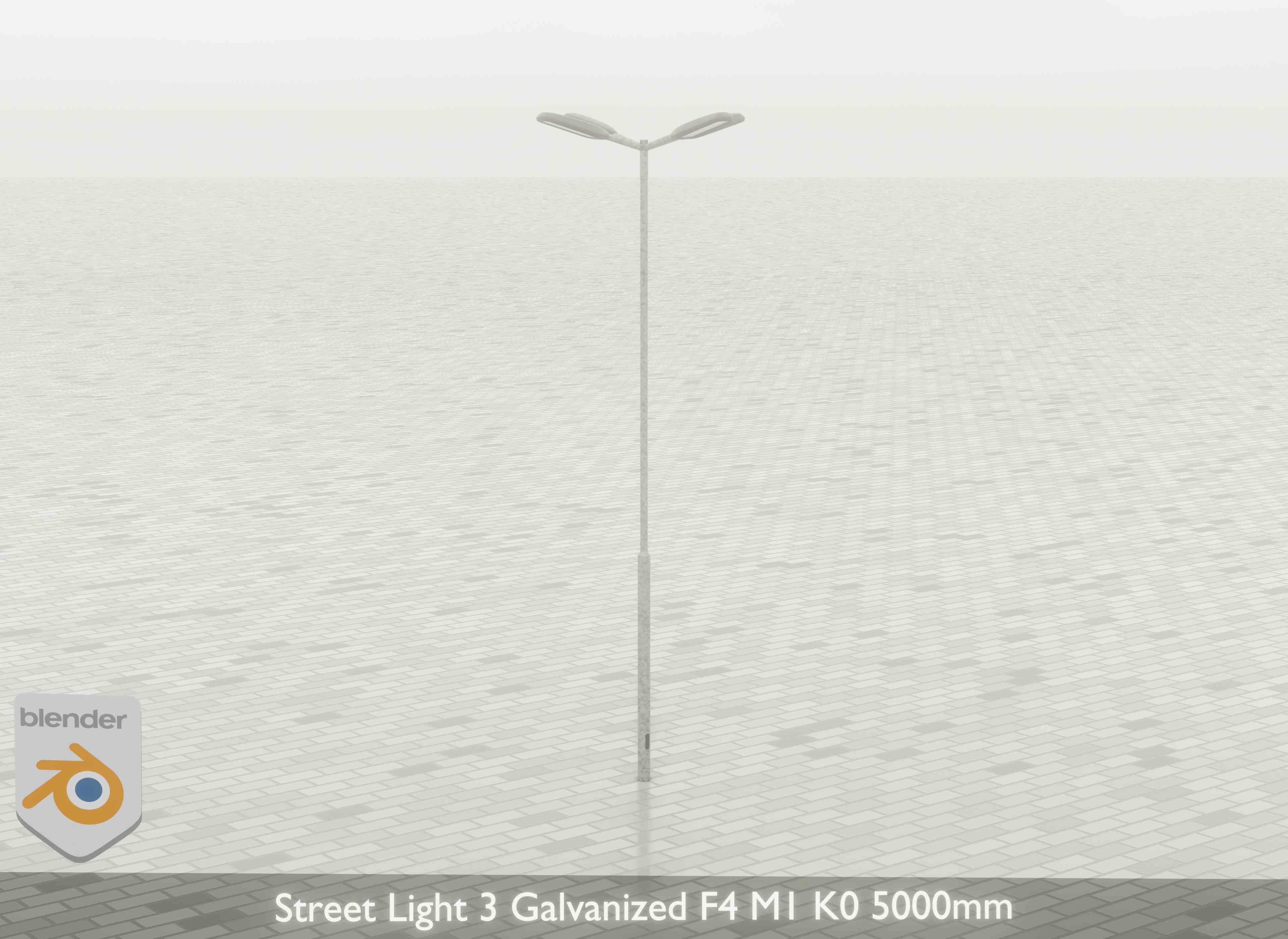 Street Light 3 Galvanized F4 M1 K0 5000mm Low-poly 3D model_25