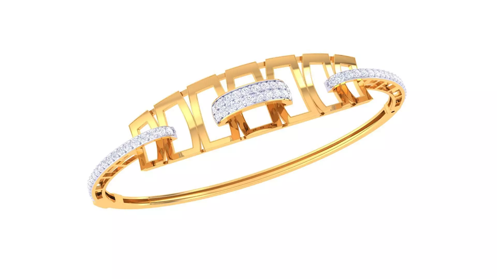 Bracelet - 8 diamond bangle gold 3D print model