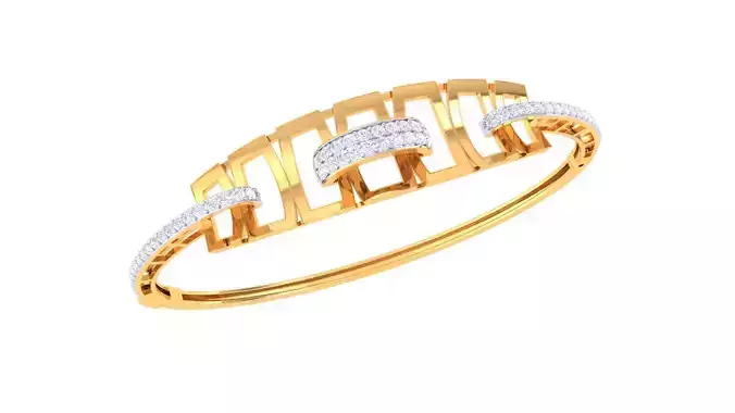 Bracelet - 8 diamond bangle gold