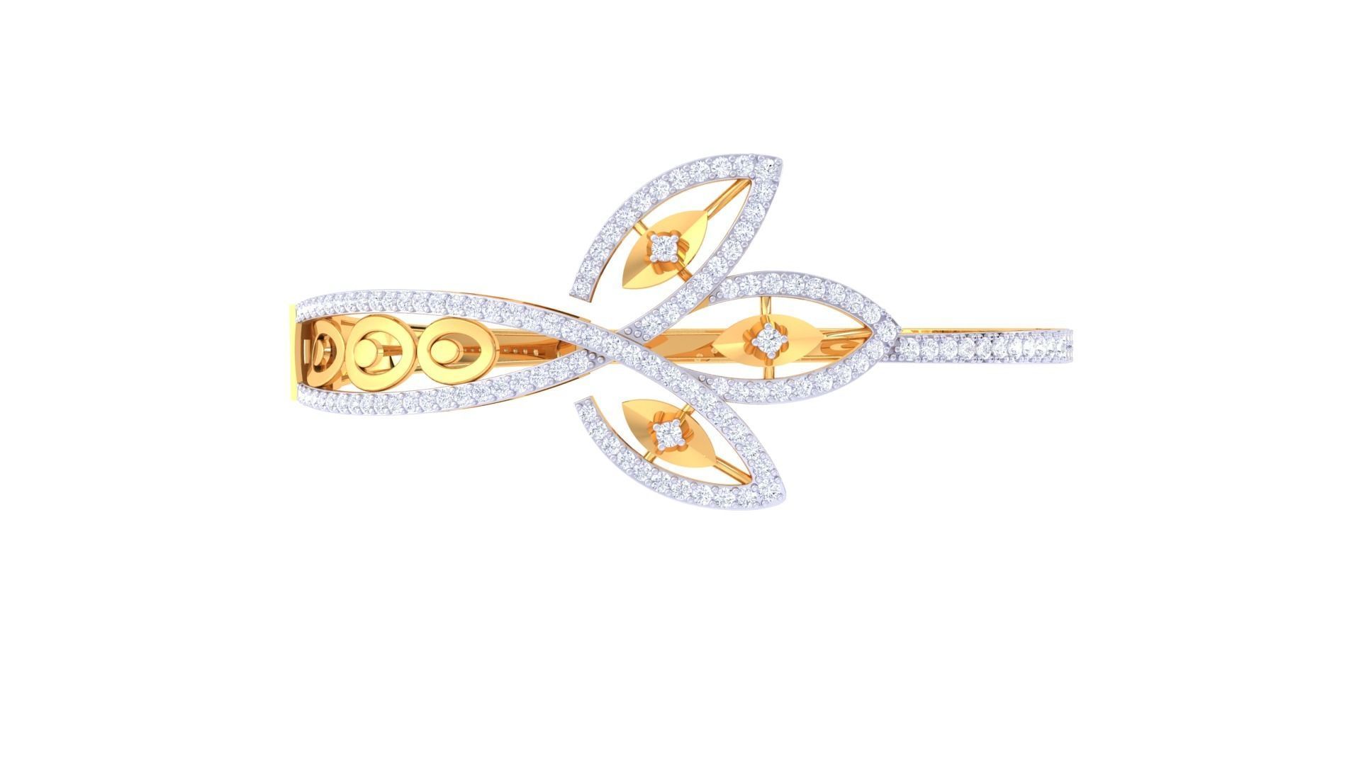 Bracelet - 6 butterfly bangle 3D print model_2