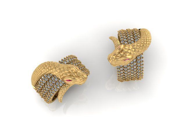 snake ring  3D print model_12