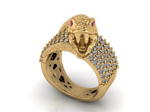 snake ring  3D print model_5