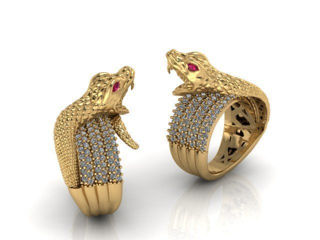 snake ring  3D print model_7