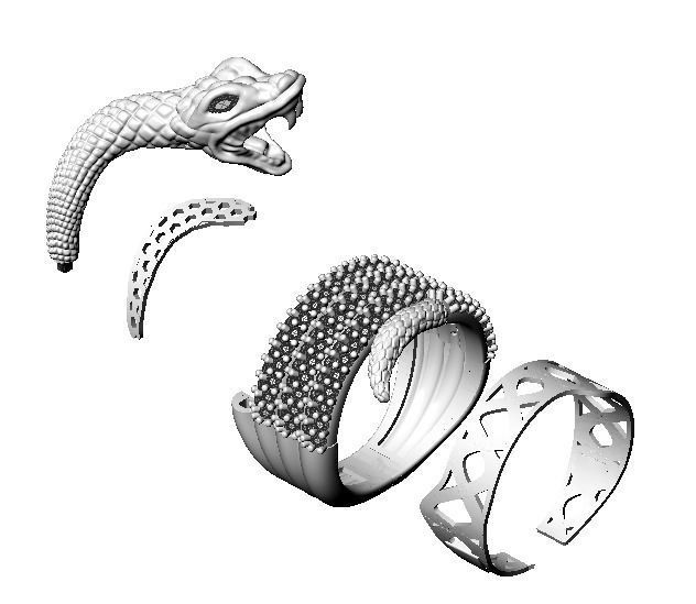 snake ring  3D print model_2