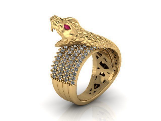 snake ring  3D print model_6