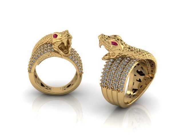 snake ring  3D print model_8