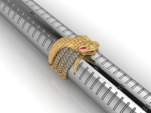 snake ring  3D print model_1