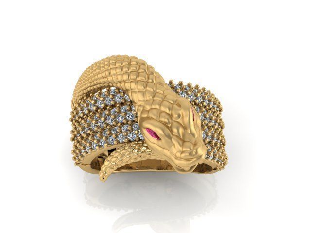 snake ring  3D print model_15