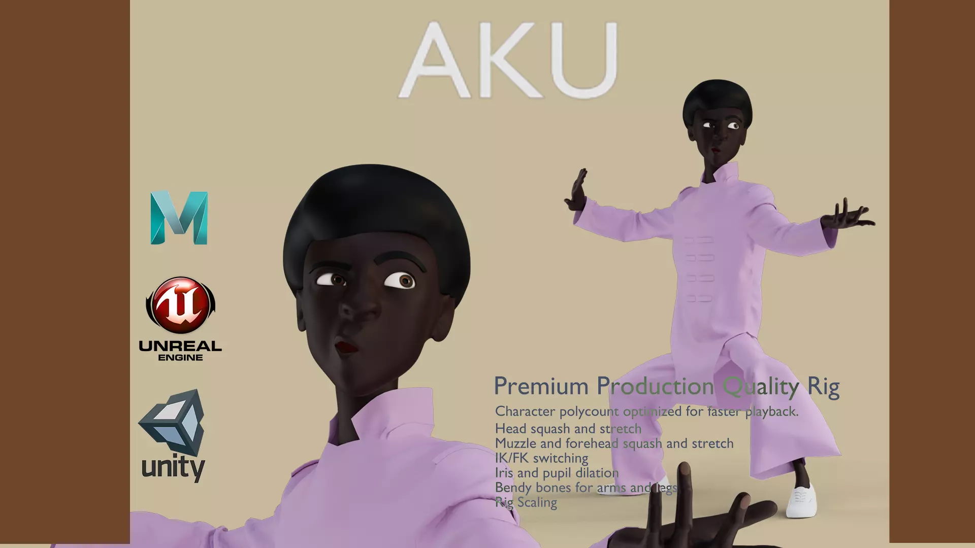 AKU RIG MAYA VERSION Low-poly 3D model