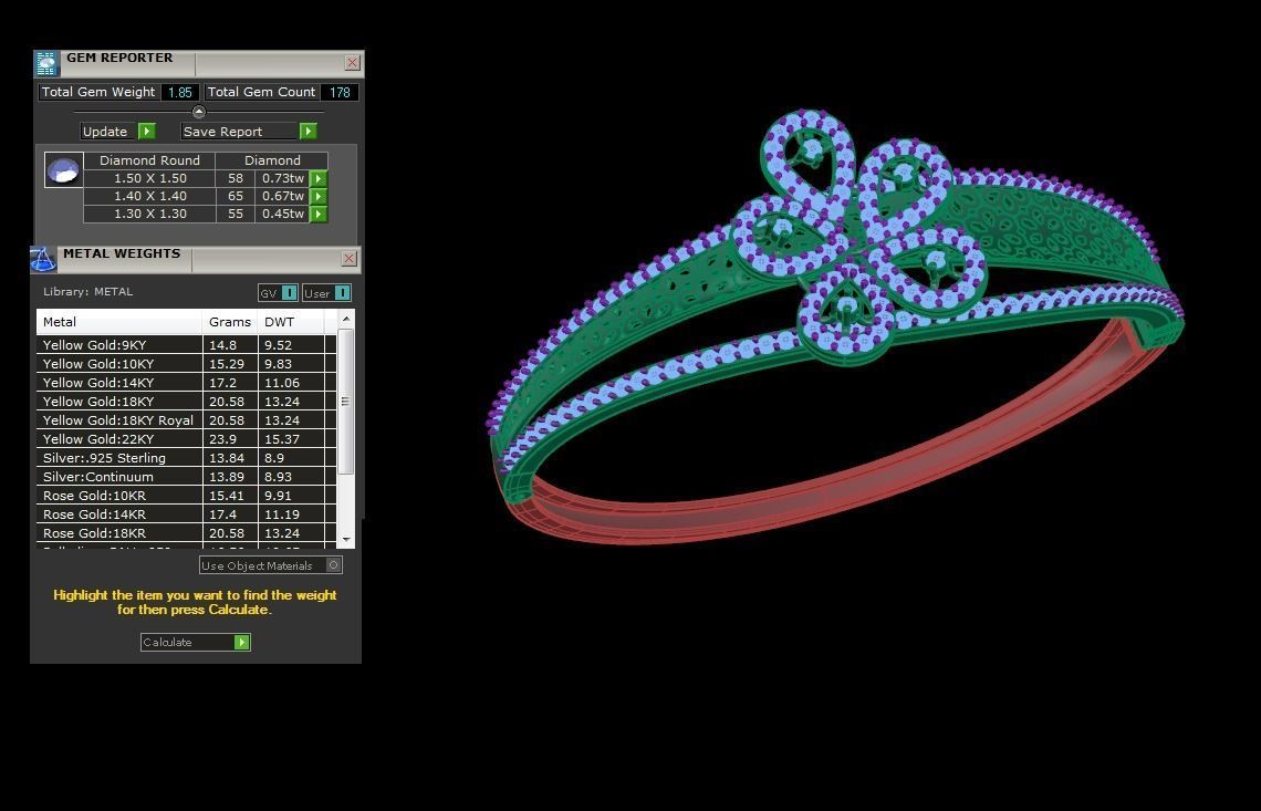 Bracelet - 2 diamond flower bangle 3D print model_1