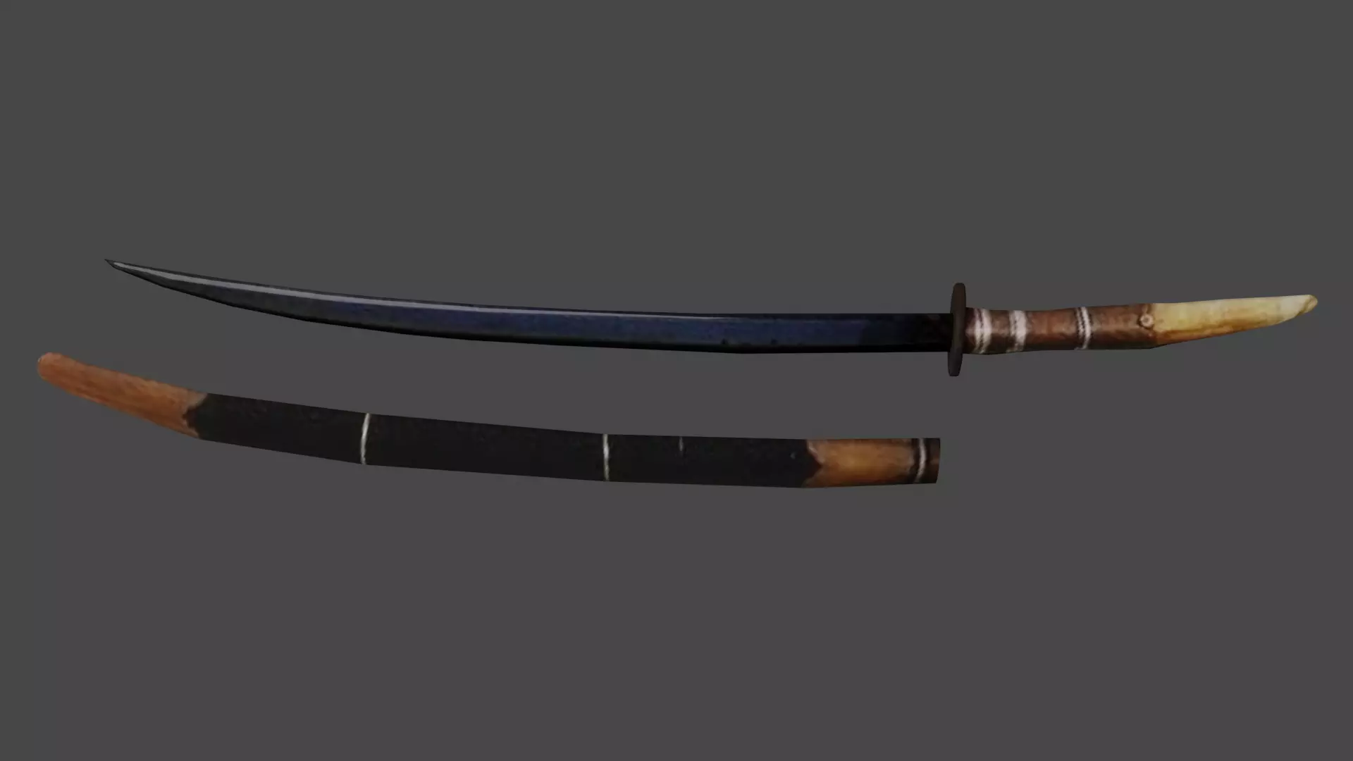 Kiem nguoi Kinh Japanese Jokoto Low-poly 3D model_0