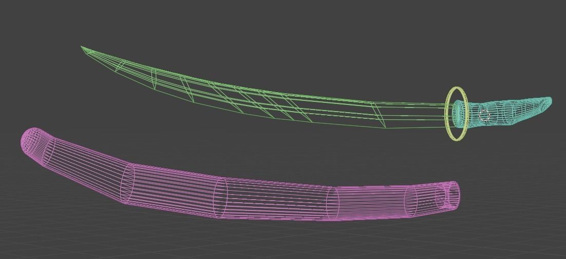 Kiem nguoi Kinh Japanese Jokoto Low-poly 3D model_6