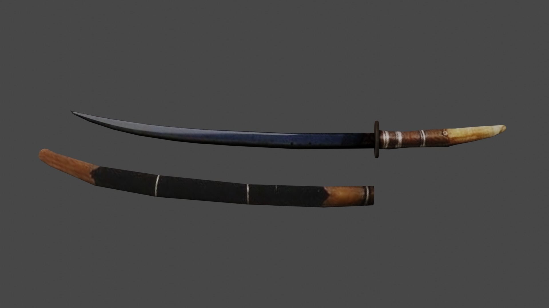 Kiem nguoi Kinh Japanese Jokoto Low-poly 3D model_2