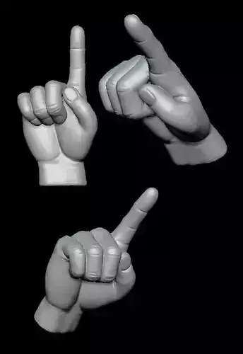 Hand Pointing 3D print model