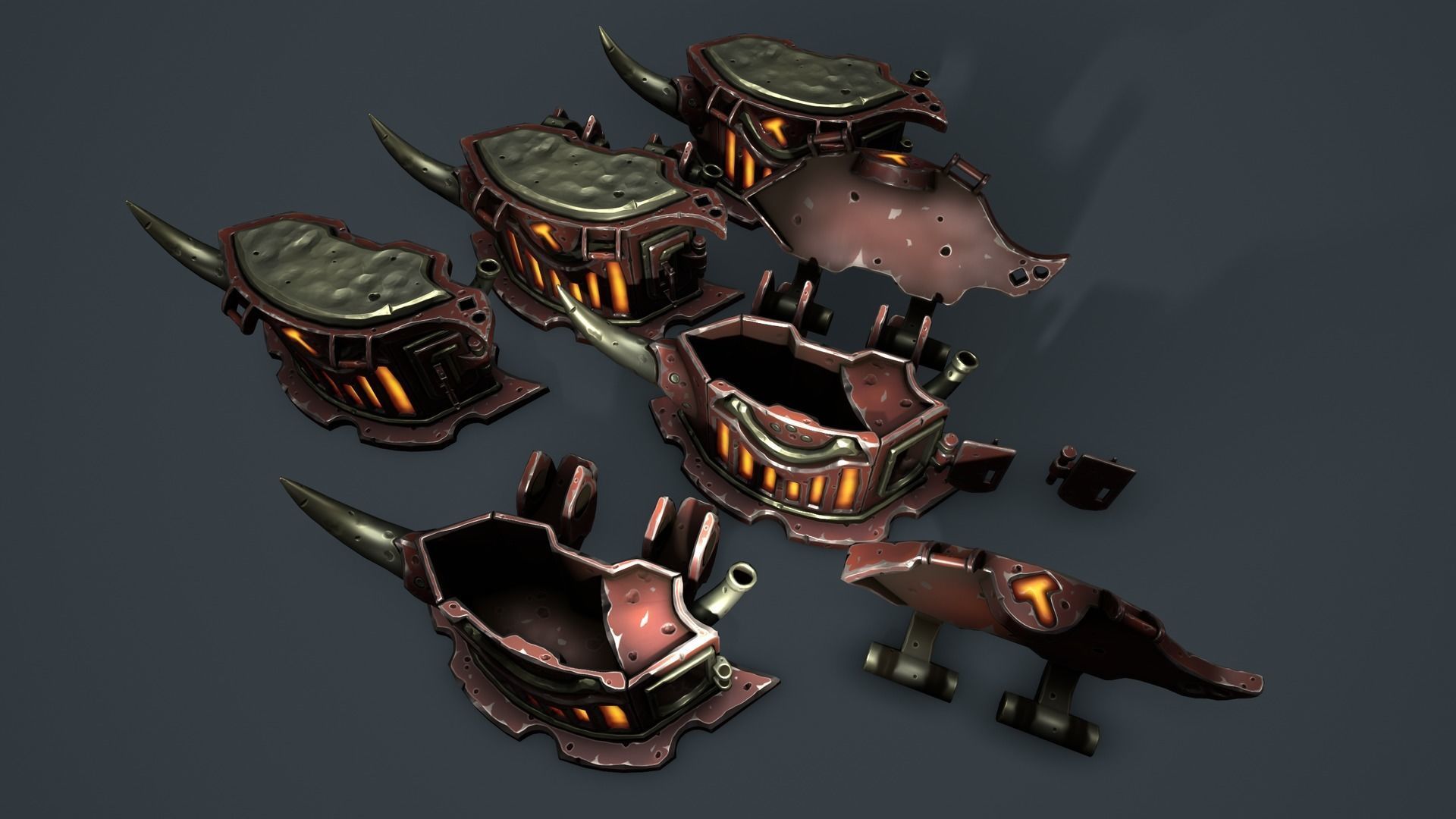 Fantasy chests 2 Low-poly 3D model_14