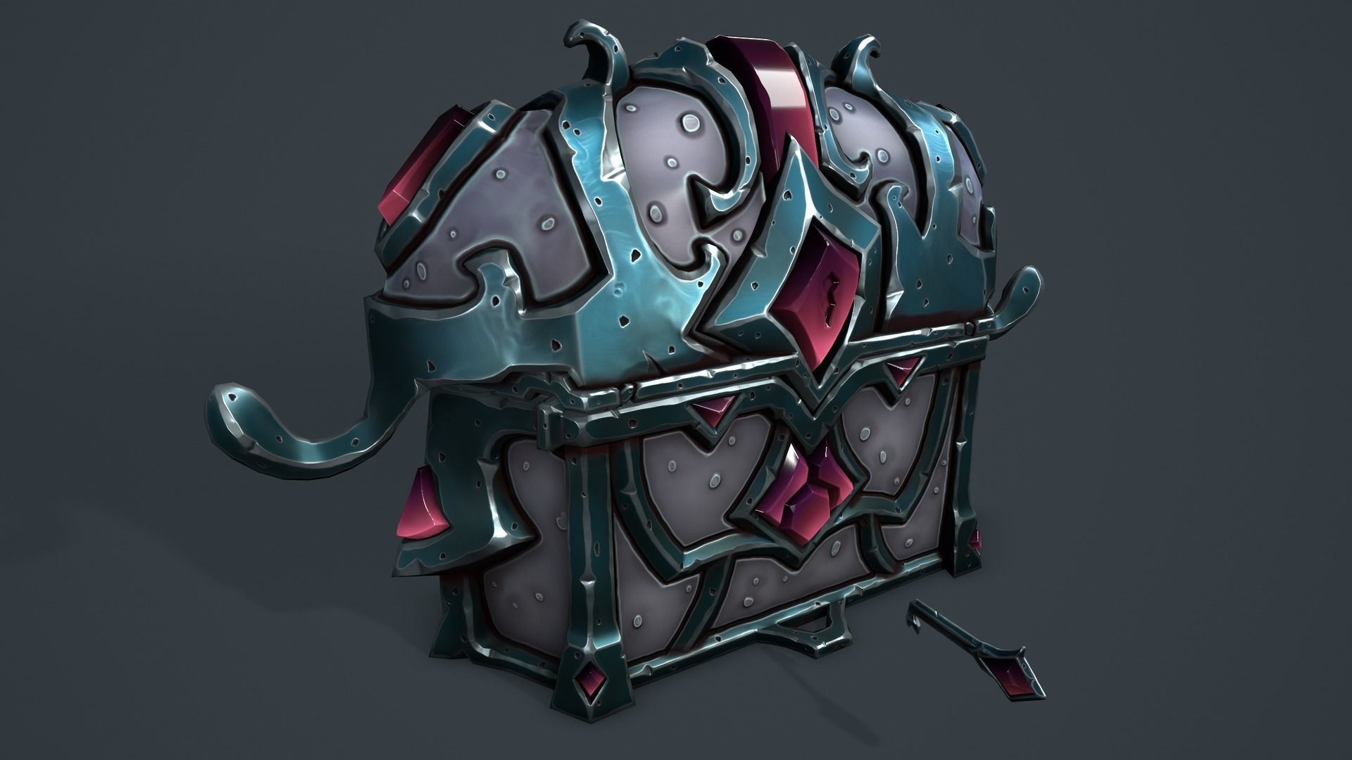 Fantasy chests 2 Low-poly 3D model_17