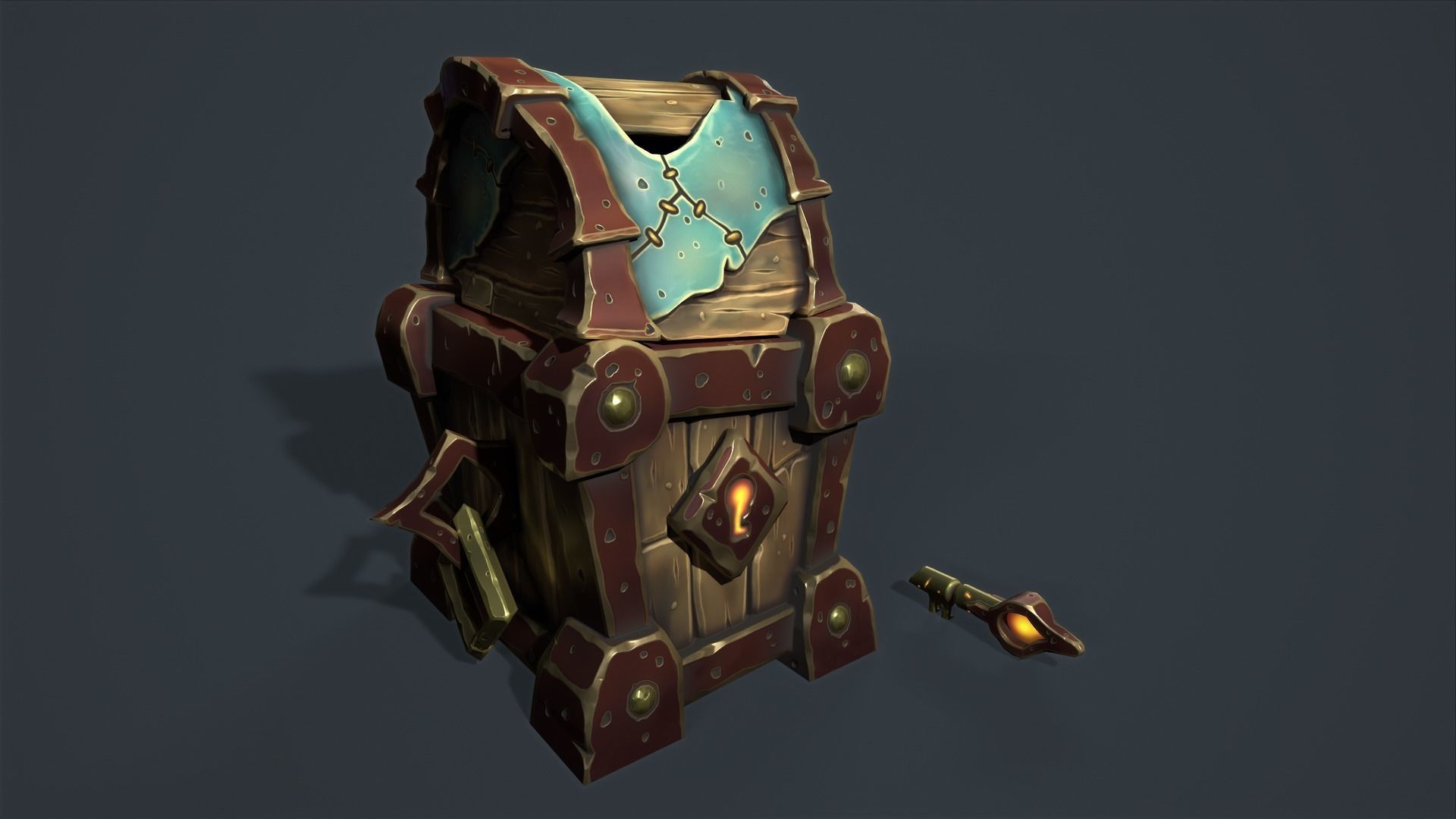 Fantasy chests 2 Low-poly 3D model_9