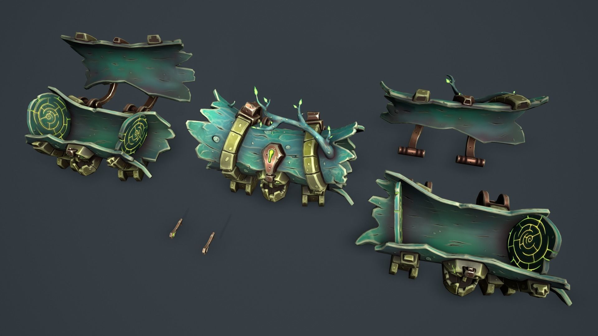 Fantasy chests 2 Low-poly 3D model_20