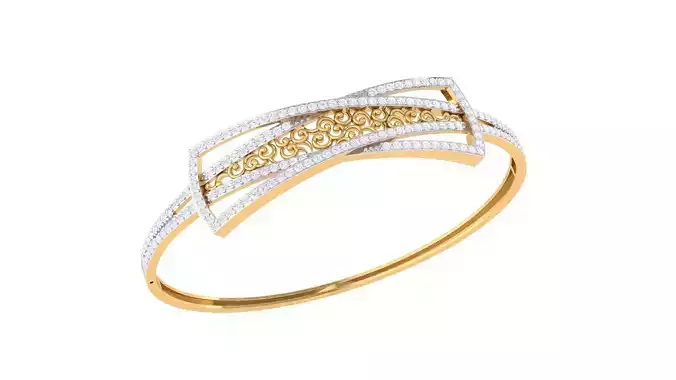 Bracelet - 5 gold and diamond bangle
