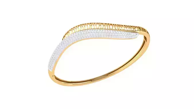 Bracelet - 4 gold and diamond bangle