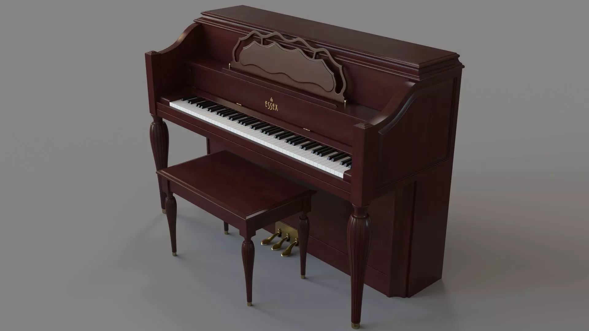 Essex Vintage Piano 3D model_0