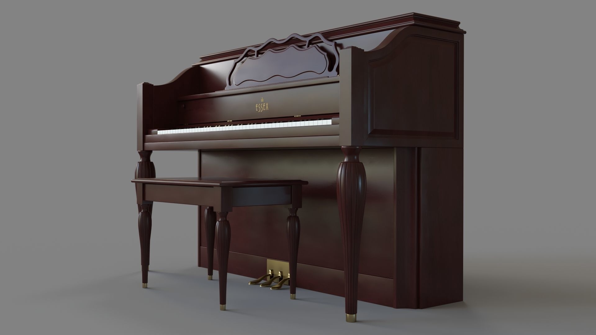 Essex Vintage Piano 3D model_4