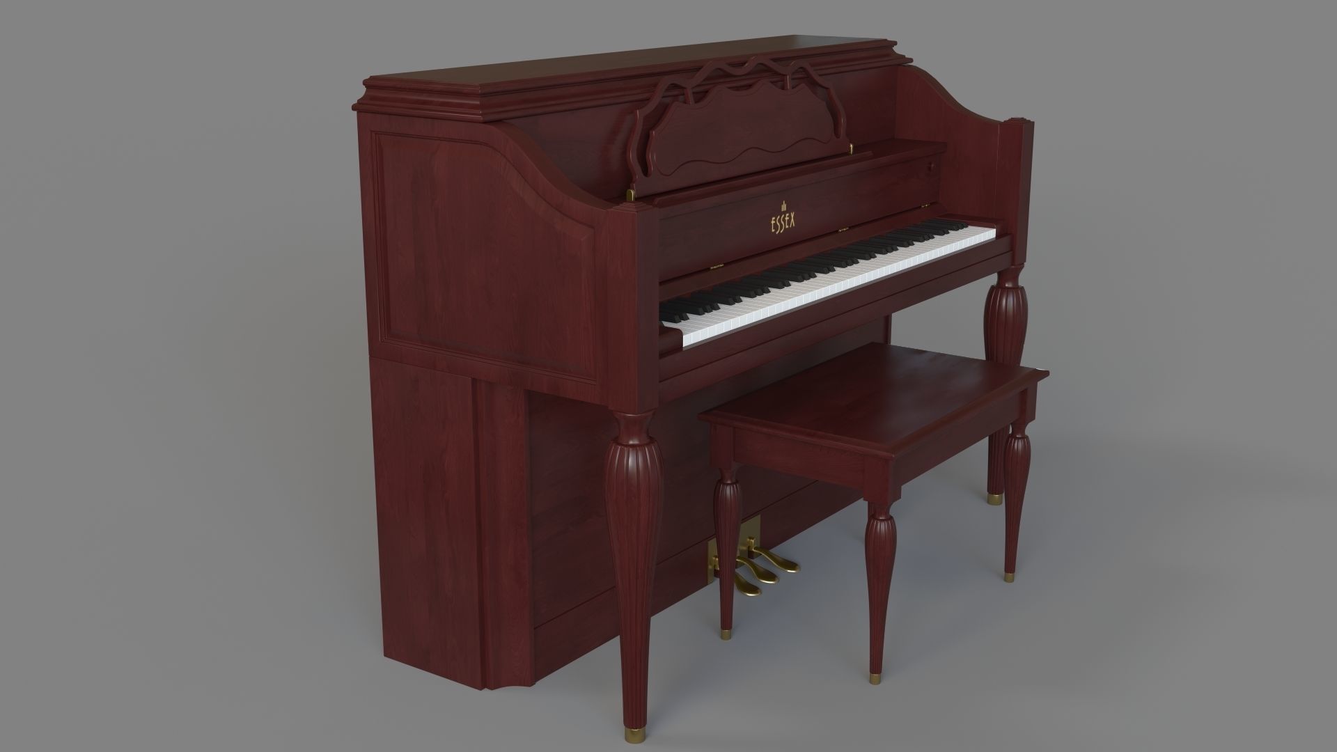 Essex Vintage Piano 3D model_2