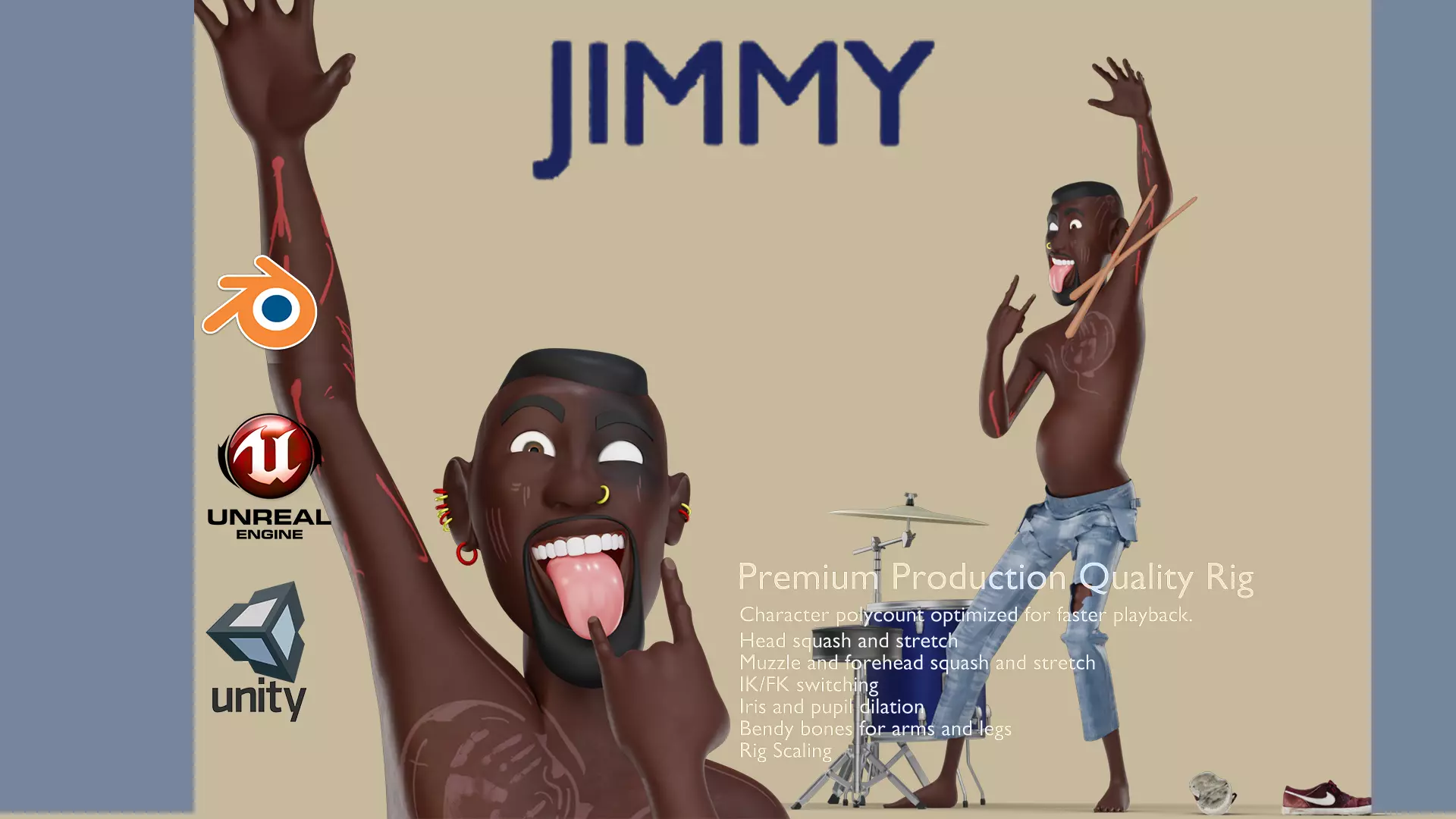 JIMMY RIG BLENDER VERSION Low-poly 3D model_0