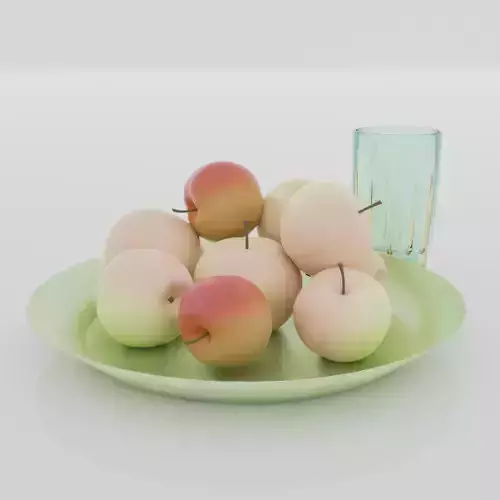 Apples in a plate design glass